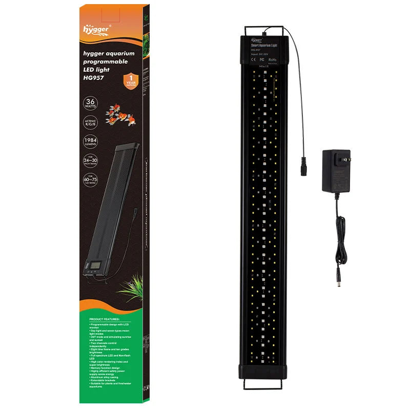 Luz LED para Acuarios Plantados Hygger HG957 – Iluminación de Alto Rendimiento con Temporizador